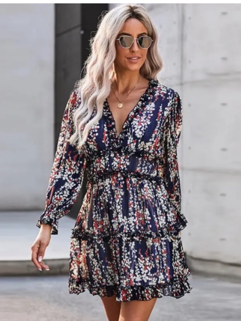 Saints + Secrets Chiffon Floral Raffle Open back
Dress